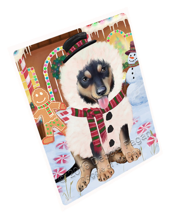 Christmas Gingerbread House Candyfest Australian Kelpie Dog Magnet MAG73586 (Small 5.5" x 4.25")