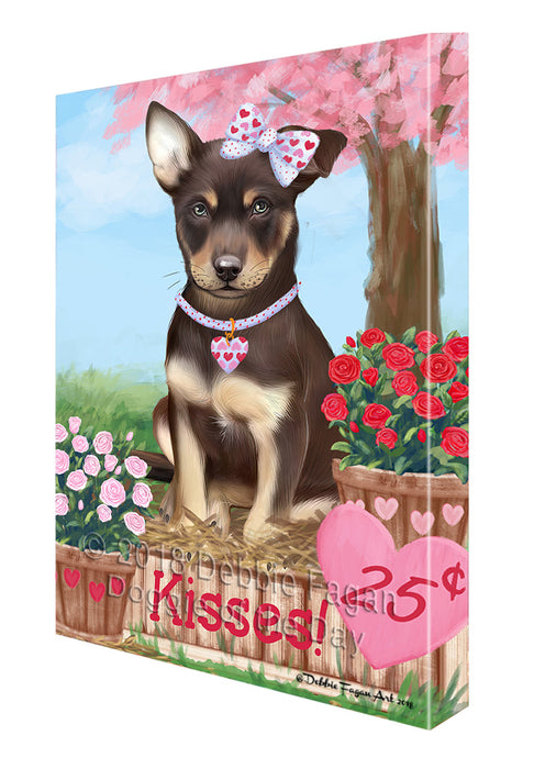 Rosie 25 Cent Kisses Australian Kelpie Dog Canvas Print Wall Art Décor CVS124424
