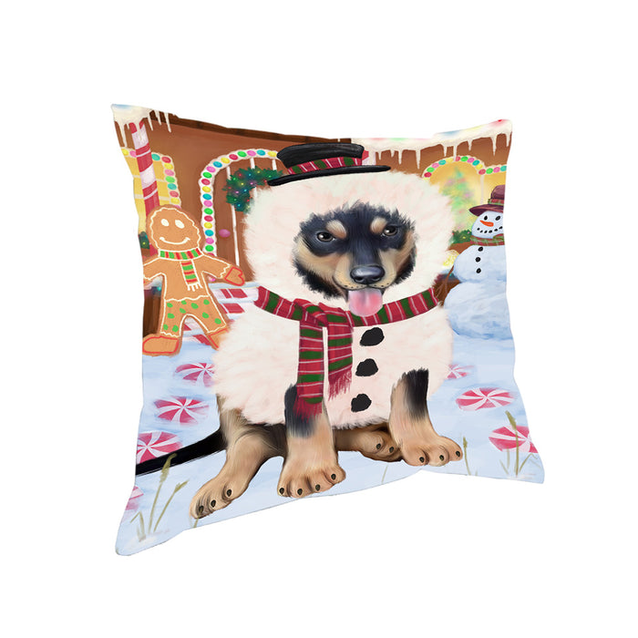 Christmas Gingerbread House Candyfest Australian Kelpie Dog Pillow PIL78888