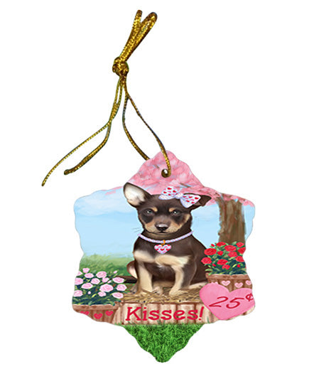 Rosie 25 Cent Kisses Australian Kelpie Dog Star Porcelain Ornament SPOR56156