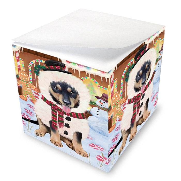 Christmas Gingerbread House Candyfest Australian Kelpie Dog Note Cube NOC54221