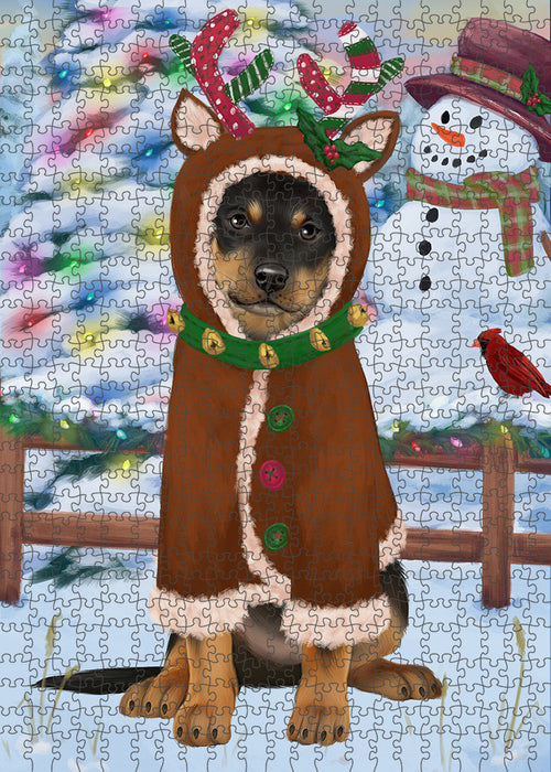 Christmas Gingerbread House Candyfest Australian Kelpie Dog Puzzle with Photo Tin PUZL92800
