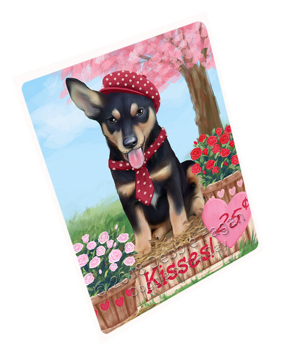 Rosie 25 Cent Kisses Australian Kelpie Dog Magnet MAG72540 (Small 5.5" x 4.25")