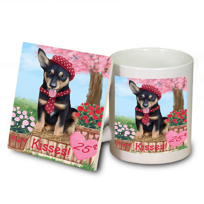 Rosie 25 Cent Kisses Australian Kelpie Dog Mug and Coaster Set MUC55793