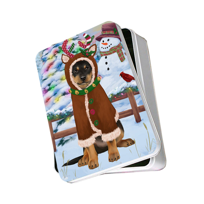 Christmas Gingerbread House Candyfest Australian Kelpie Dog Photo Storage Tin PITN56069