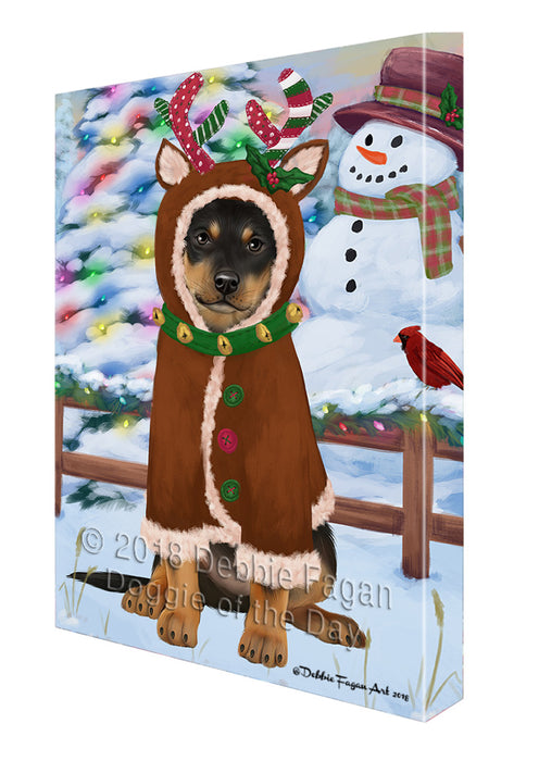 Christmas Gingerbread House Candyfest Australian Kelpie Dog Canvas Print Wall Art Décor CVS127574