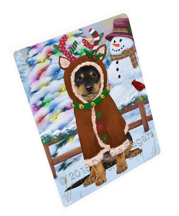 Christmas Gingerbread House Candyfest Australian Kelpie Dog Magnet MAG73589 (Small 5.5" x 4.25")