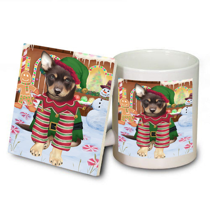 Christmas Gingerbread House Candyfest Australian Kelpie Dog Mug and Coaster Set MUC56143