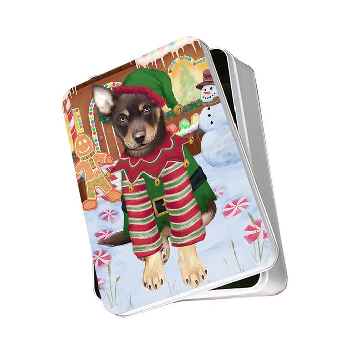 Christmas Gingerbread House Candyfest Australian Kelpie Dog Photo Storage Tin PITN56070