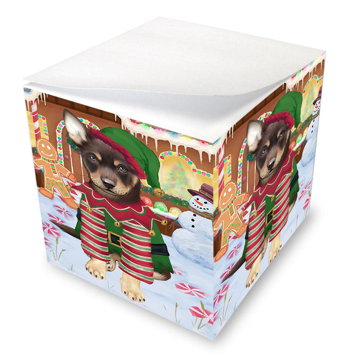 Christmas Gingerbread House Candyfest Australian Kelpie Dog Note Cube NOC54223