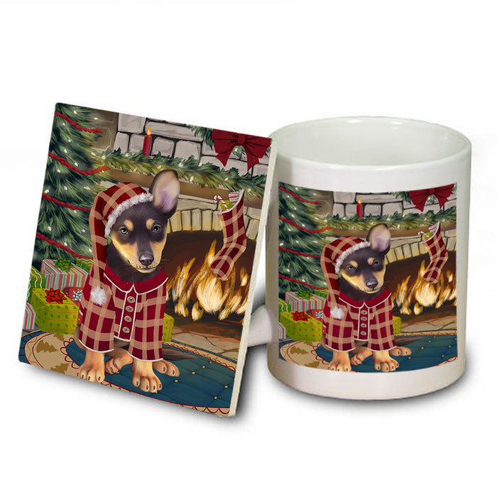 The Stocking was Hung Australian Kelpie Dog Mug and Coaster Set MUC55170