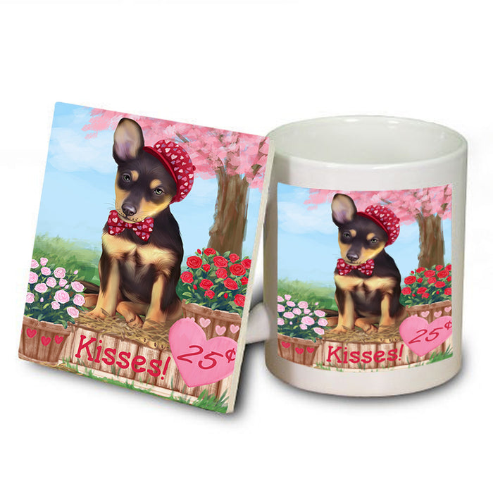 Rosie 25 Cent Kisses Australian Kelpie Dog Mug and Coaster Set MUC55794