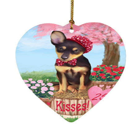 Rosie 25 Cent Kisses Australian Kelpie Dog Heart Christmas Ornament HPOR56158