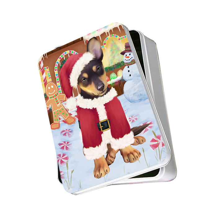 Christmas Gingerbread House Candyfest Australian Kelpie Dog Photo Storage Tin PITN56071