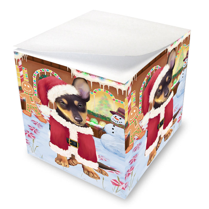 Christmas Gingerbread House Candyfest Australian Kelpie Dog Note Cube NOC54224