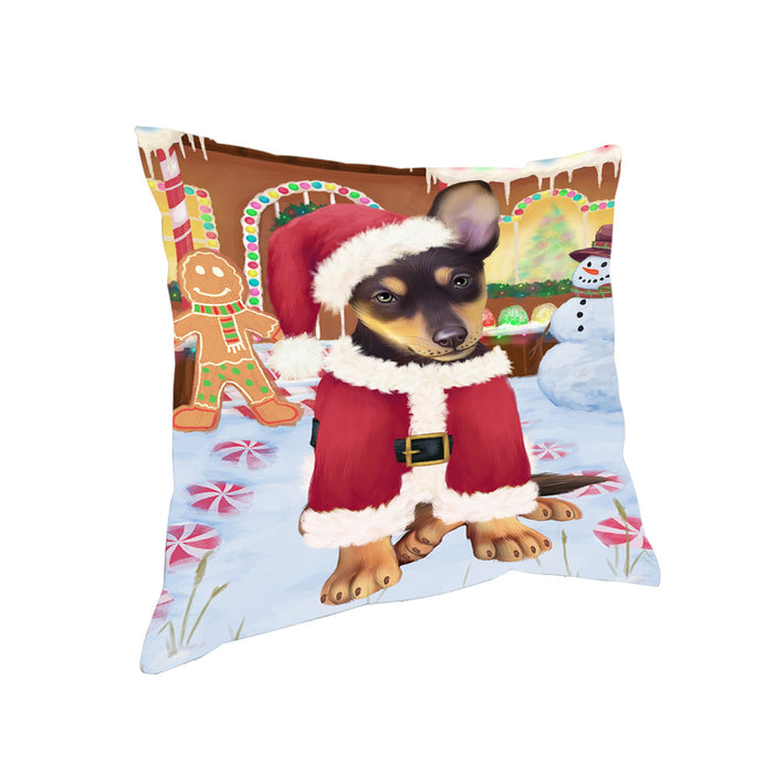 Christmas Gingerbread House Candyfest Australian Kelpie Dog Pillow PIL78900