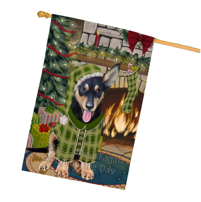 The Stocking was Hung Australian Kelpie Dog House Flag FLG55608