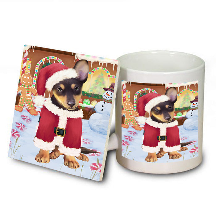Christmas Gingerbread House Candyfest Australian Kelpie Dog Mug and Coaster Set MUC56144