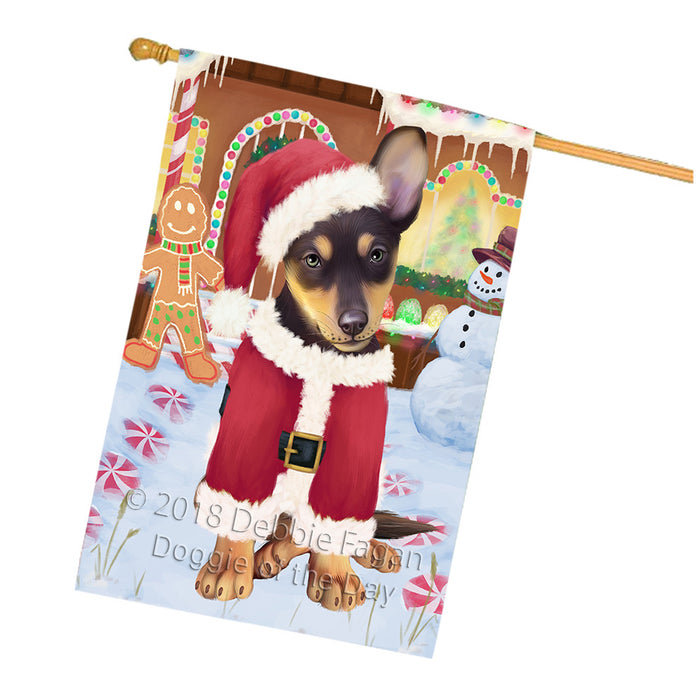 Christmas Gingerbread House Candyfest Australian Kelpie Dog House Flag FLG56836