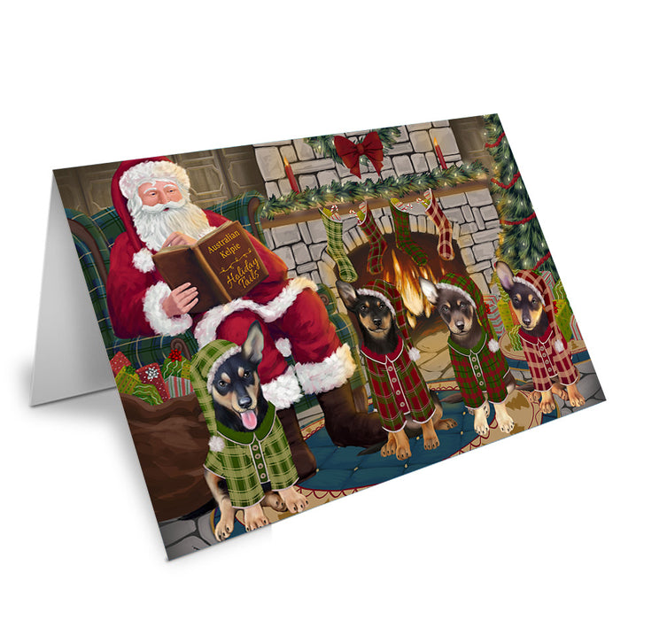 Christmas Cozy Holiday Tails Australian Kelpies Dog Handmade Artwork Assorted Pets Greeting Cards and Note Cards with Envelopes for All Occasions and Holiday Seasons GCD69791