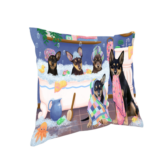Rub A Dub Dogs In A Tub Australian Kelpies Dog Pillow PIL81316