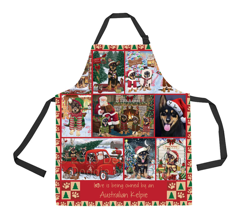 Love is Being Owned Christmas Australian Kelpie Dogs Apron