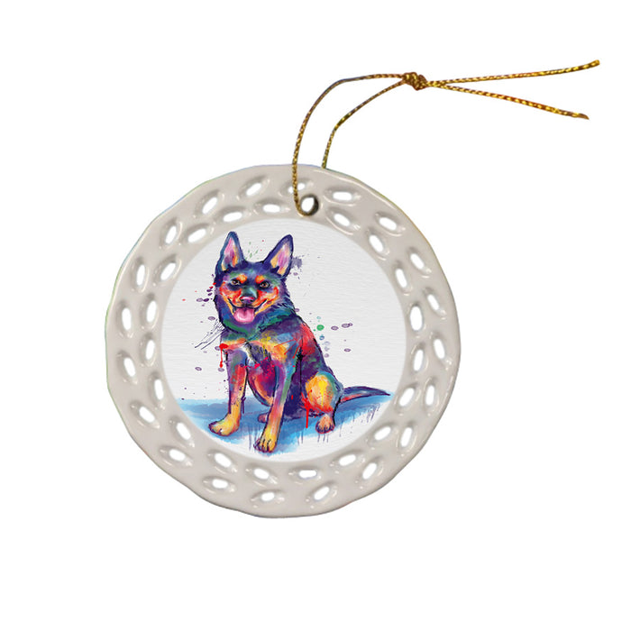 Watercolor Australian Kelpie Dog Ceramic Doily Ornament DPOR57364