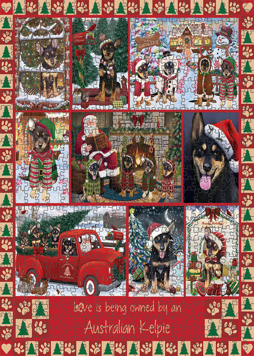 Love is Being Owned Christmas Australian Kelpie Dogs Puzzle with Photo Tin PUZL99248