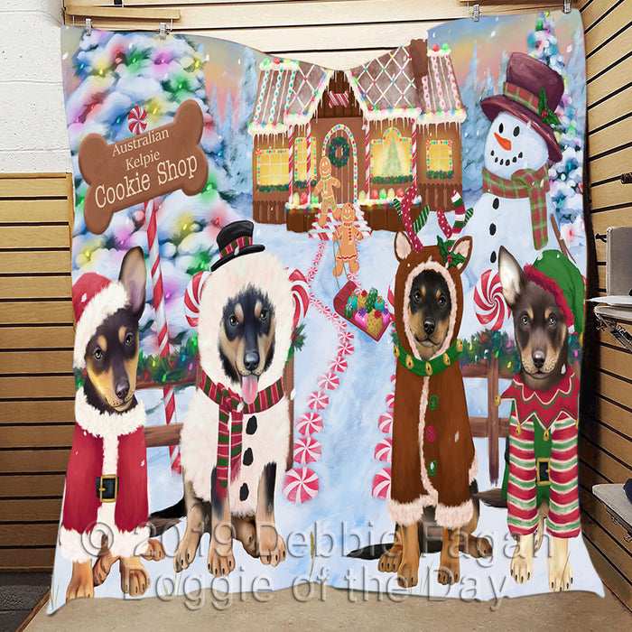 Holiday Gingerbread Cookie Australian Kelpies Dogs Quilt