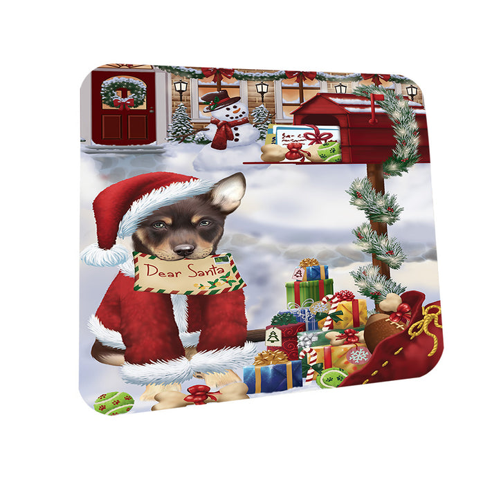 Australian Kelpie Dog Dear Santa Letter Christmas Holiday Mailbox Coasters Set of 4 CST53828