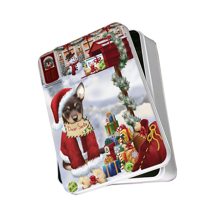 Australian Kelpie Dog Dear Santa Letter Christmas Holiday Mailbox Photo Storage Tin PITN53813