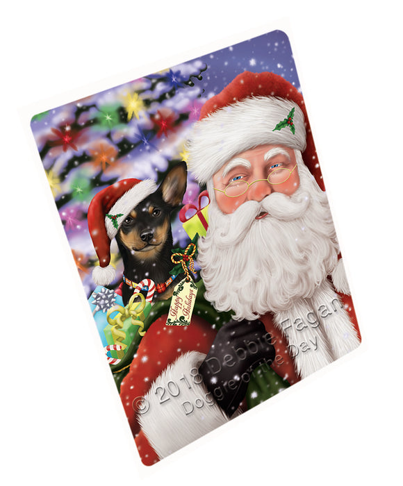 Santa Carrying Australian Kelpie Dog and Christmas Presents Large Refrigerator / Dishwasher Magnet RMAG84636