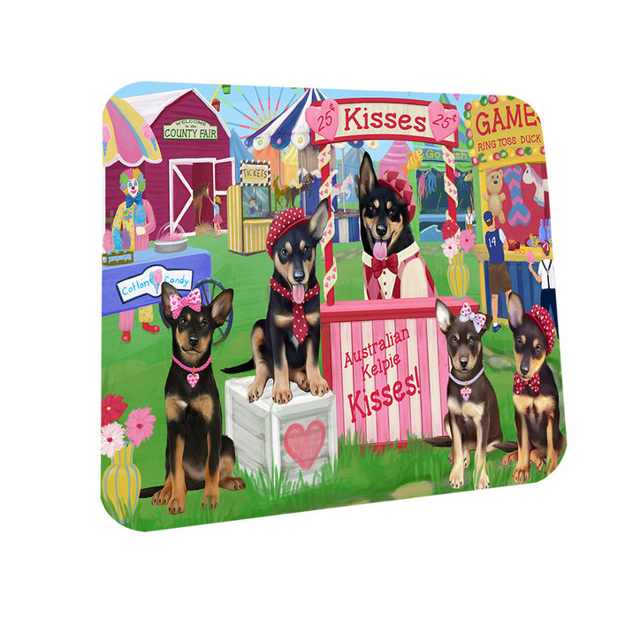 Carnival Kissing Booth Australian Kelpies Dog Coasters Set of 4 CST55734