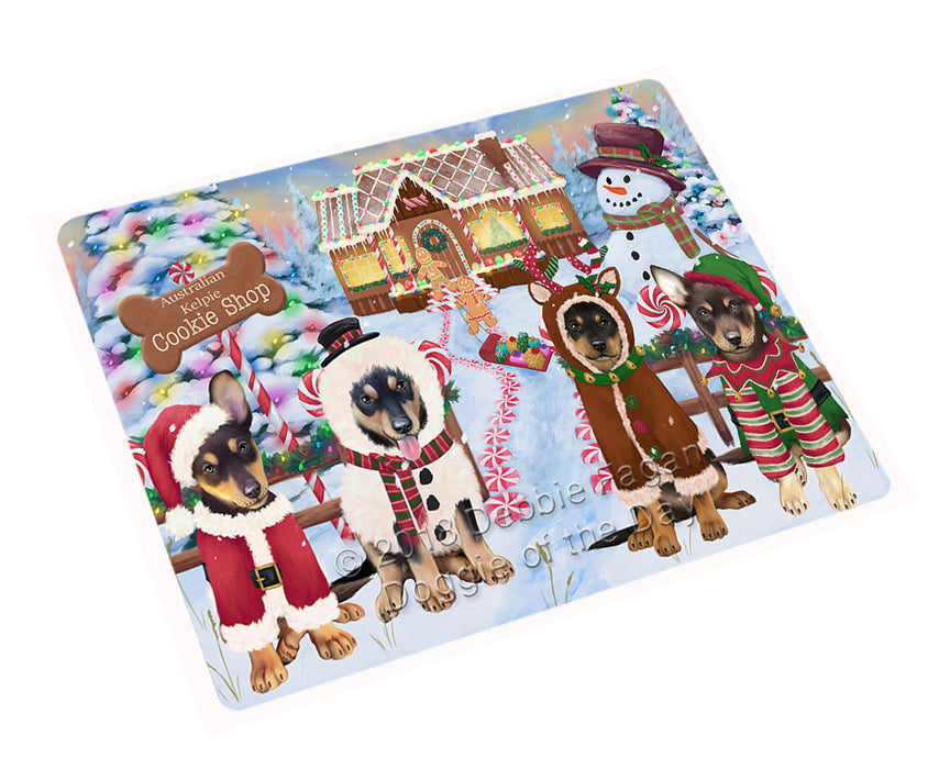 Holiday Gingerbread Cookie Shop Australian Kelpies Dog Magnet MAG73431 (Small 5.5" x 4.25")