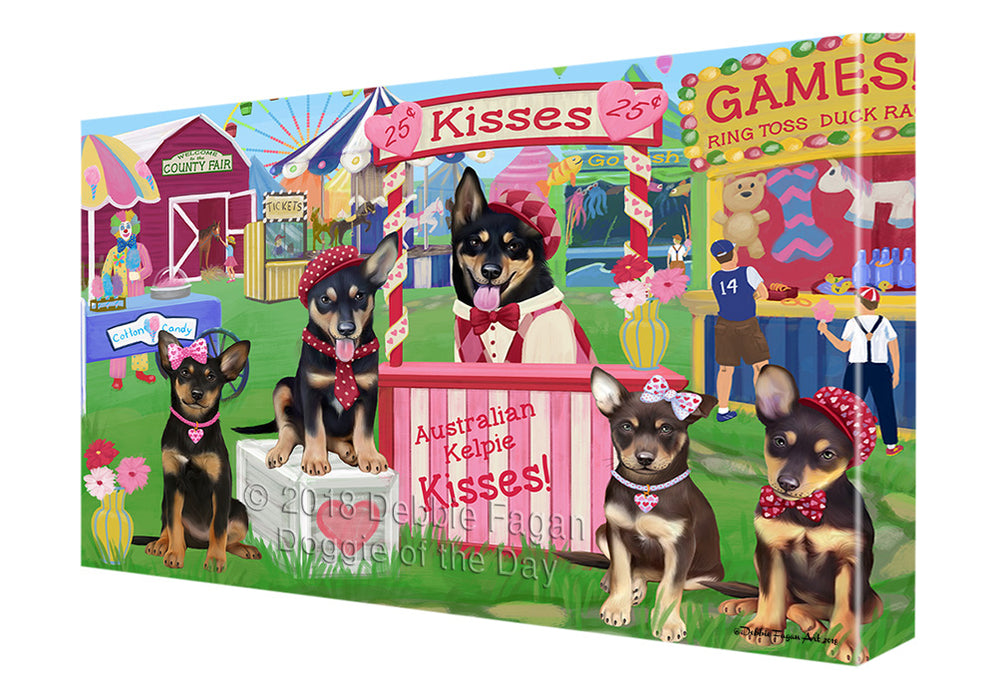 Carnival Kissing Booth Australian Kelpies Dog Canvas Print Wall Art Décor CVS124208