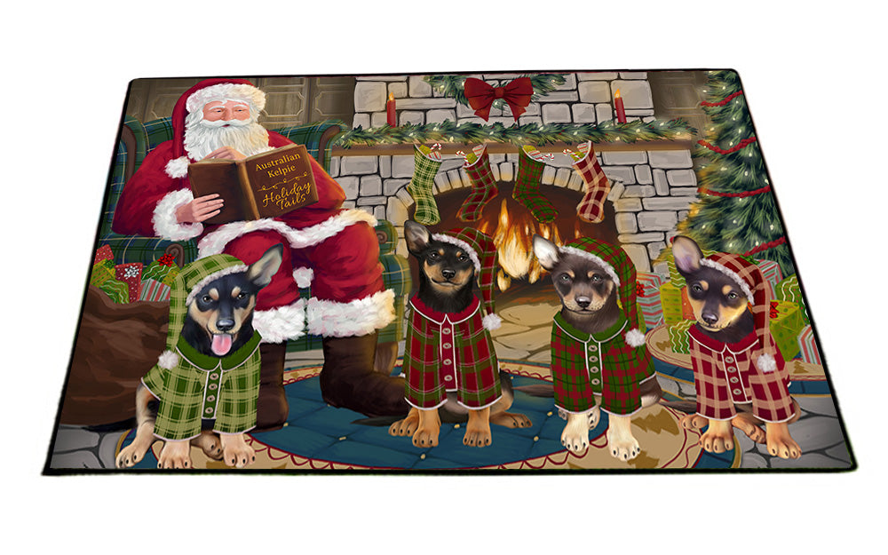 Christmas Cozy Holiday Tails Australian Kelpies Dog Floormat FLMS52563