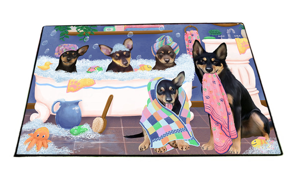 Rub A Dub Dogs In A Tub Australian Kelpies Dog Floormat FLMS53451