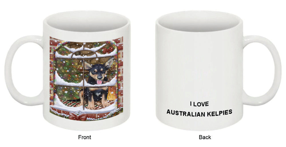 Please Come Home For Christmas Australian Kelpie Dog Sitting In Window Coffee Mug MUG49335