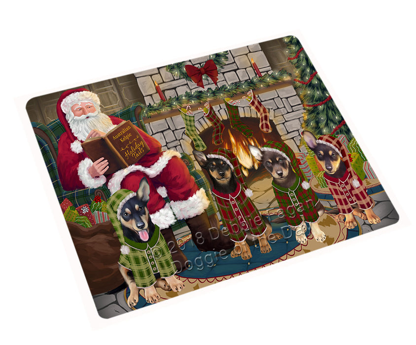 Christmas Cozy Holiday Tails Australian Kelpies Dog Magnet MAG70413 (Small 5.5" x 4.25")