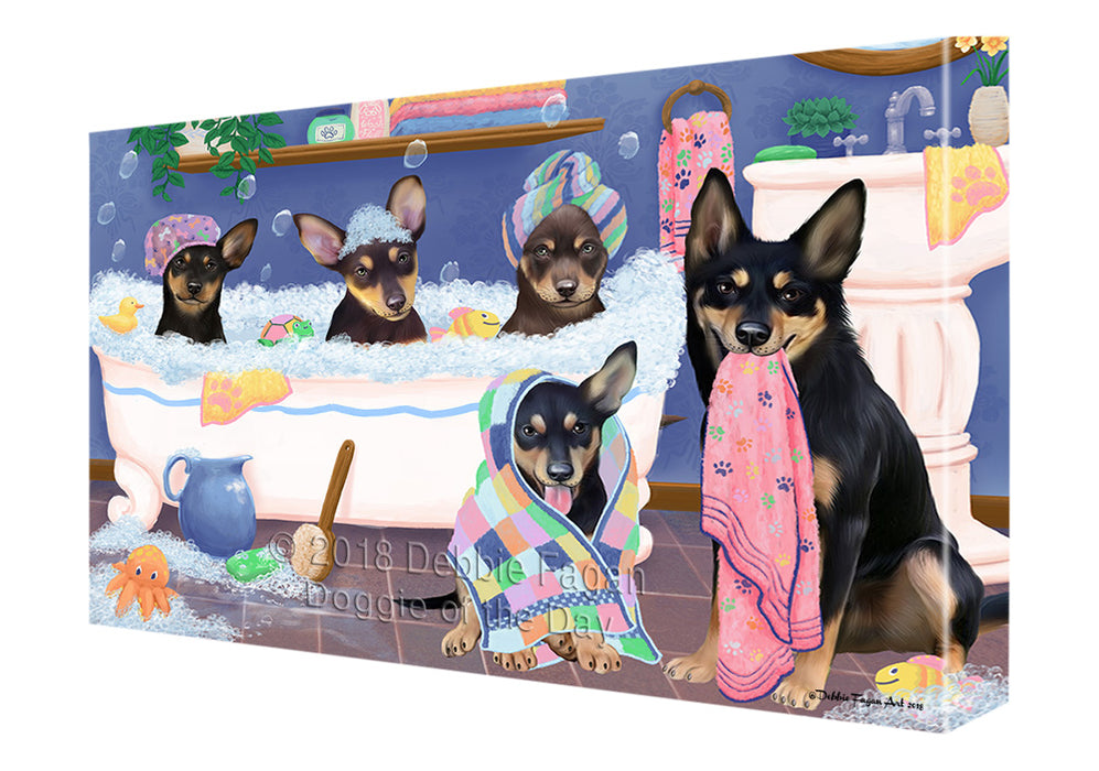 Rub A Dub Dogs In A Tub Australian Kelpies Dog Canvas Print Wall Art Décor CVS133028