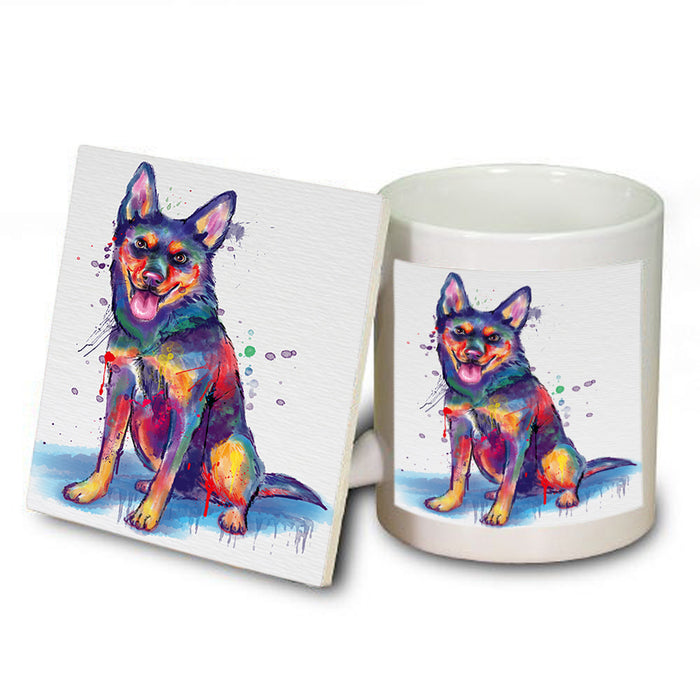 Watercolor Australian Kelpie Dog Mug and Coaster Set MUC57061