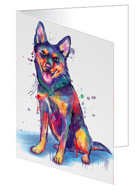 Watercolor Australian Kelpie Dog Handmade Artwork Assorted Pets Greeting Cards and Note Cards with Envelopes for All Occasions and Holiday Seasons GCD76721