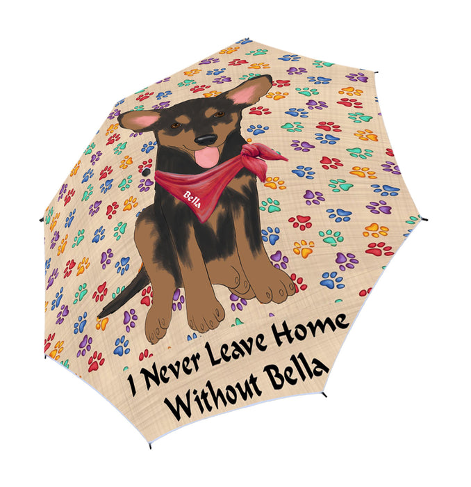 Custom Pet Name Personalized I never Leave Home Australian Kelpie Dog Semi-Automatic Foldable Umbrella