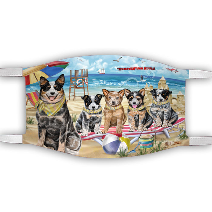 Pet Friendly Beach Australian Kelpies Dogs Face Mask FM49067