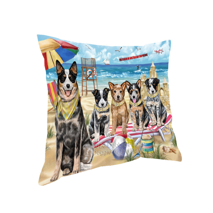 Pet Friendly Beach Australian Shepherd Dogs Pillow with Top Quality High-Resolution Images - Ultra Soft Pet Pillows for Sleeping - Reversible & Comfort - Ideal Gift for Dog Lover - Cushion for Sofa Couch Bed - 100% Polyester, PILA91507
