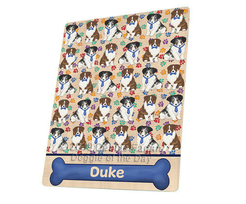 Rainbow Paw Print Australian Shepherd Dogs Blanket BLNKT135381