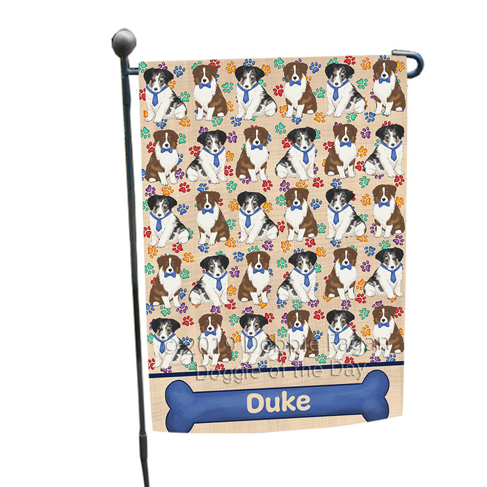 Rainbow Paw Print Australian Shepherd Dogs Garden Flag GFLG65200