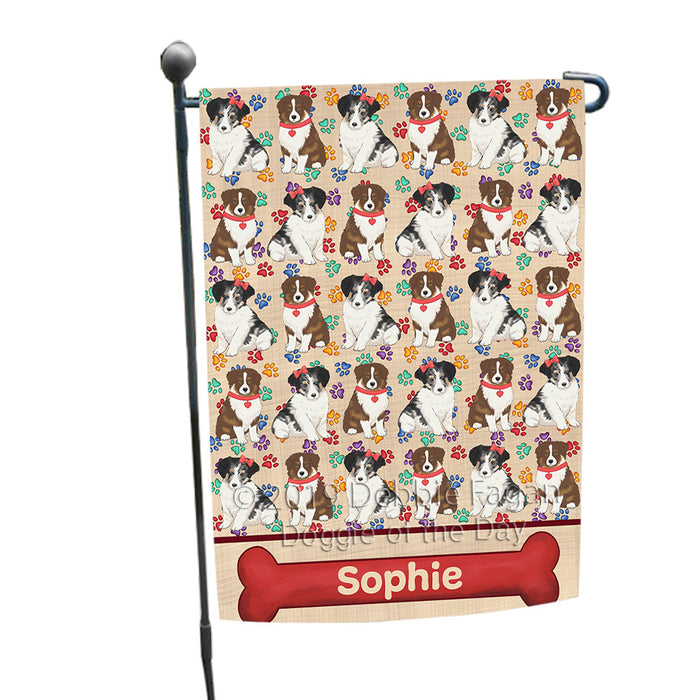 Rainbow Paw Print Australian Shepherd Dogs Garden Flag GFLG65201