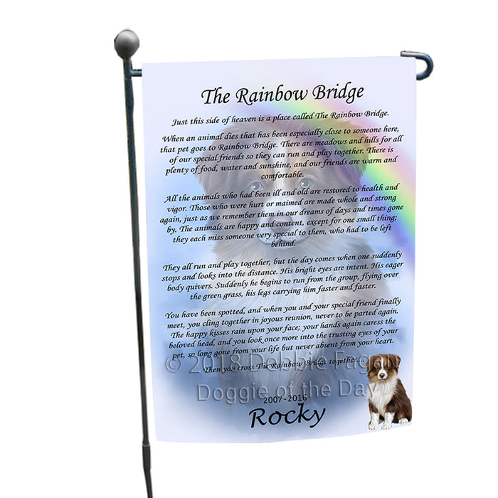 Rainbow Bridge Australian Shepherd Dog Garden Flag GFLG56096