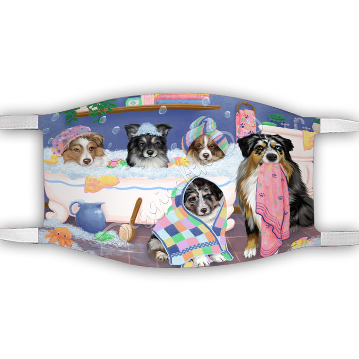 Rub A Dub Dogs In A Tub  Australian Shepherd Dogs Face Mask FM49471